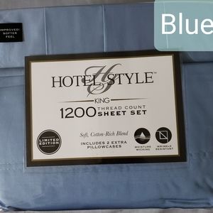 King Blue 1200 Hotel Style Sheet Set
